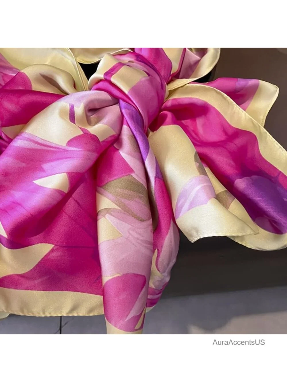 Oversized Luxury Silk Scarf Long Satin Fashion Shawl Wrap
